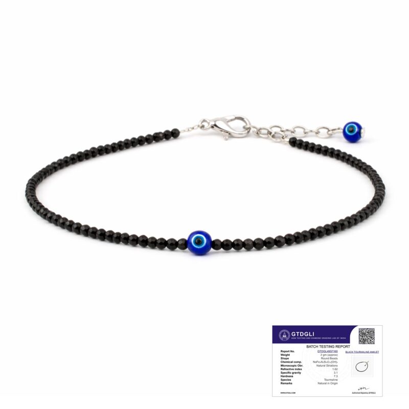 Astrotalk Evil Eye Anklet for woman with Black Tourmaline | Stone of Protection, Balance & Positivity | Spiritual Anklet for Women | Best Gift for Woman | Spiritual Jewellery for Women | Valentine Gift for Girlfriend