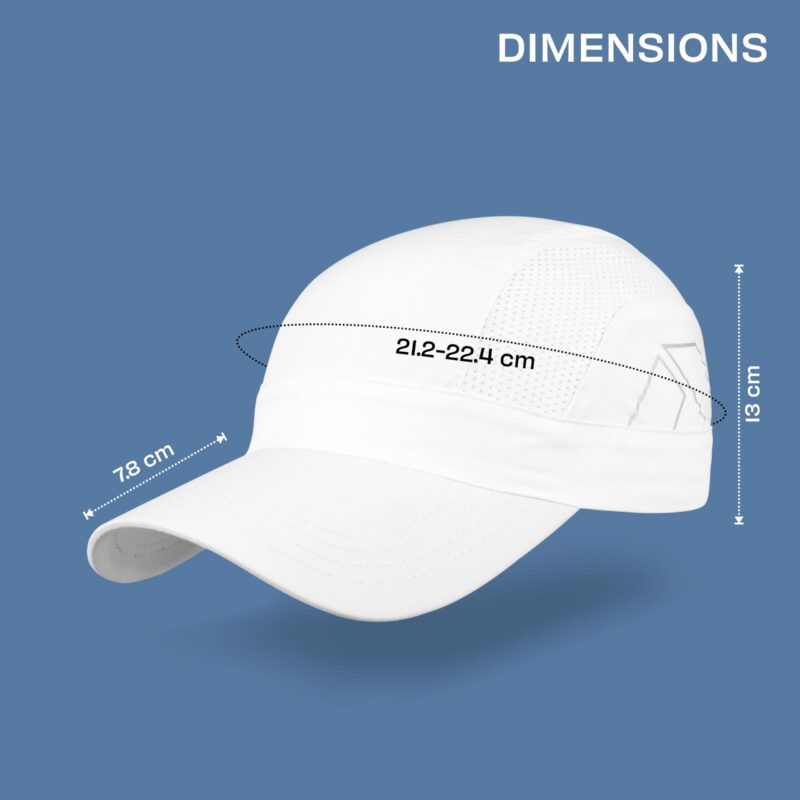 Nivia Aero Unisex Sports Cap, Lightweight Brick Dobby Weave Fabric, Built-in Vent Mesh Zones with Adjustable Strap for Outdoor Sports, Running, Training (White) - Image 7