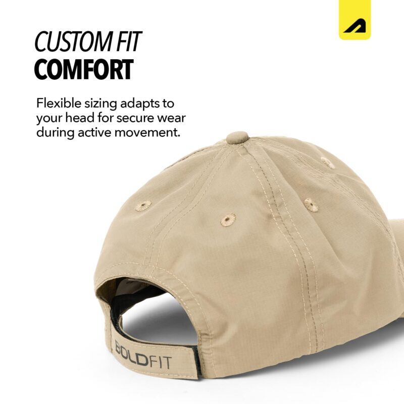 Boldfit Head Caps for Men Unisex Mens Caps with Adjustable Strap in Summer Hat for Man for All Sports Cap for Girls hat Gym Hats for Man Women Lightweight Breathable Unisex Hats Beige - Image 4