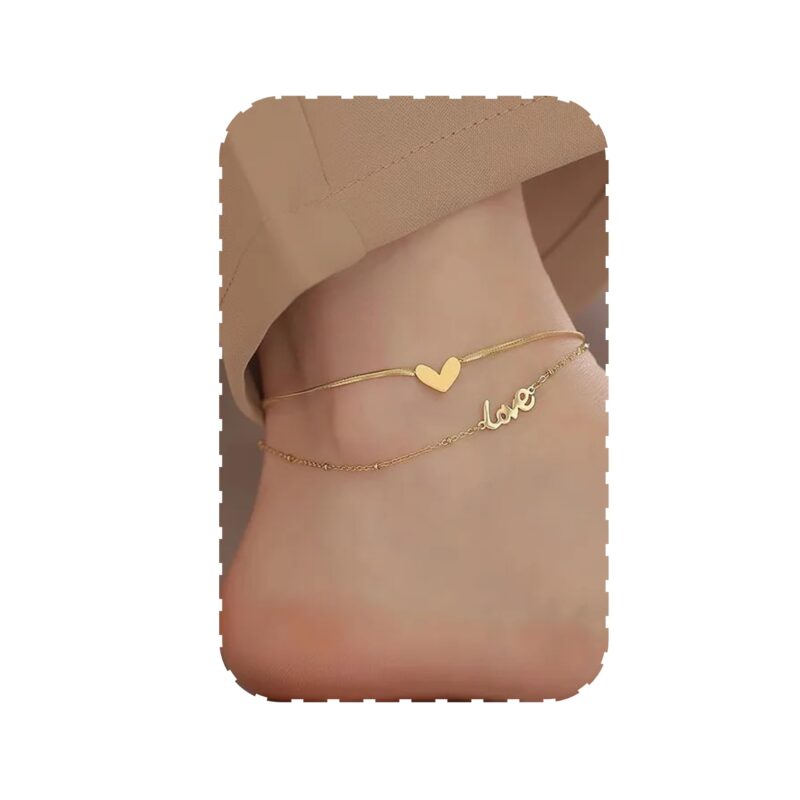 Fashion Frill Gold Plated Stainless Steel Payal Anklets For Women Girls Fancy Paayal Pattilu Pajeb Payel Ankle Chain Payl Paijan Kolusu Leg Chain Jewellery Gift For Wife & Girlfriend
