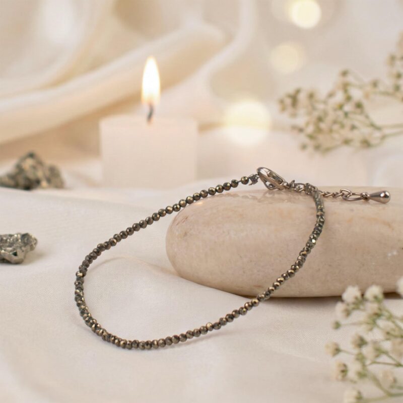 Astrotalk Raw Pyrite Anklet | Stone of Money, Protection & Power | Adjustable Pyrite Anklet for Women | Best Gift Items | Spiritual Jewellery for Women | Valentine Gift for Girlfriend - Image 2