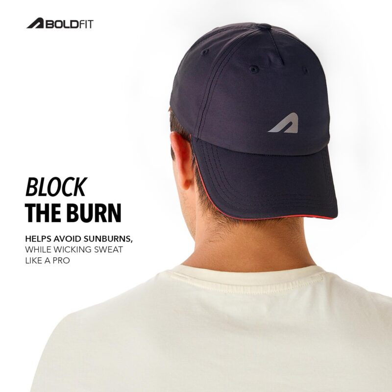 Boldfit Polyester Blend Head Caps for Men Unisex Mens Caps with Adjustable Strap in Summer for Men & Women for All Sports Cap - Blue - Image 4