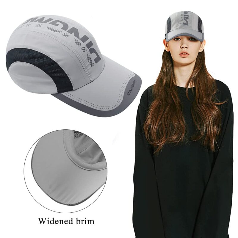 Zibuyu Baseball Caps for Men Women Sports Cap Breathable Cotton Cap Outdoor Fishing Hiking Adjustable Buckle Closure Summer Cap - Grey - Image 5