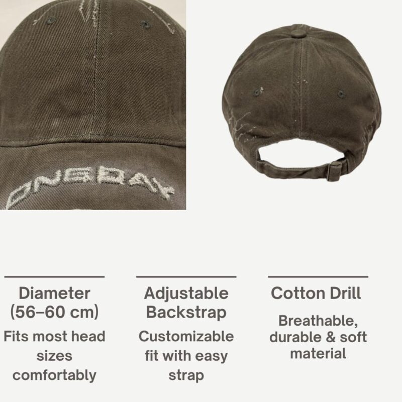 DRUNKEN Branded Summer Cap | Unisex Cotton Topi for Men Women | Adjustable Snapback Free Size | Lightweight Outdoor Hat for Sports, Gym, Running, Cycling, Cricket, Travel & Casual Use(Dark Grey) - Image 2
