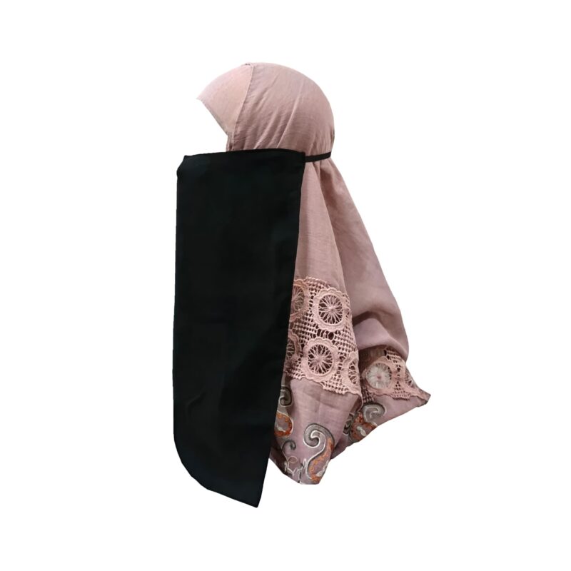 QASSUM® Muslim Niqab - BL (Nose Piece) - One Layer Half Niqab with Elastic Support - Image 5