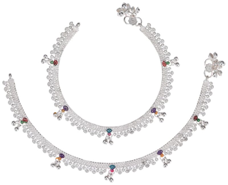 AanyaCentric Elegant Silver Plated Anklet Collection for Women & Girls