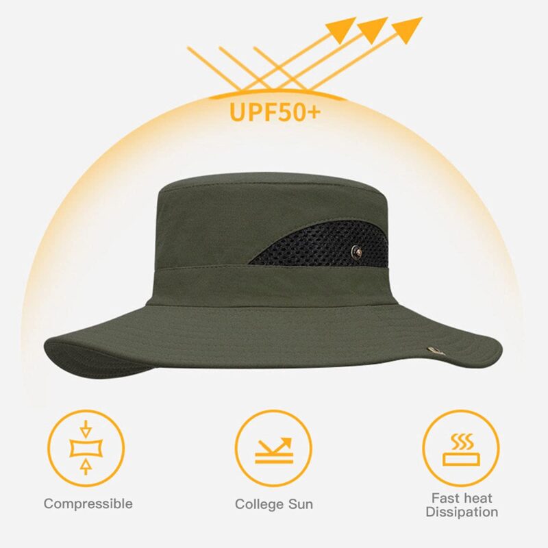 Electomania Polyester Unisex Sun Protection Cap (Dd4949431_Army Green_Free Size) - Image 3
