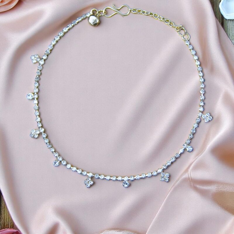 ACCESSHER Silver Plated Anklet Set with Ghungroos | Oxidised Leaf- Design Payal/Legchain/Foot Jewellery | Modern & Traditional Accessories Gift for Women & Girls (Design 12) - Image 3