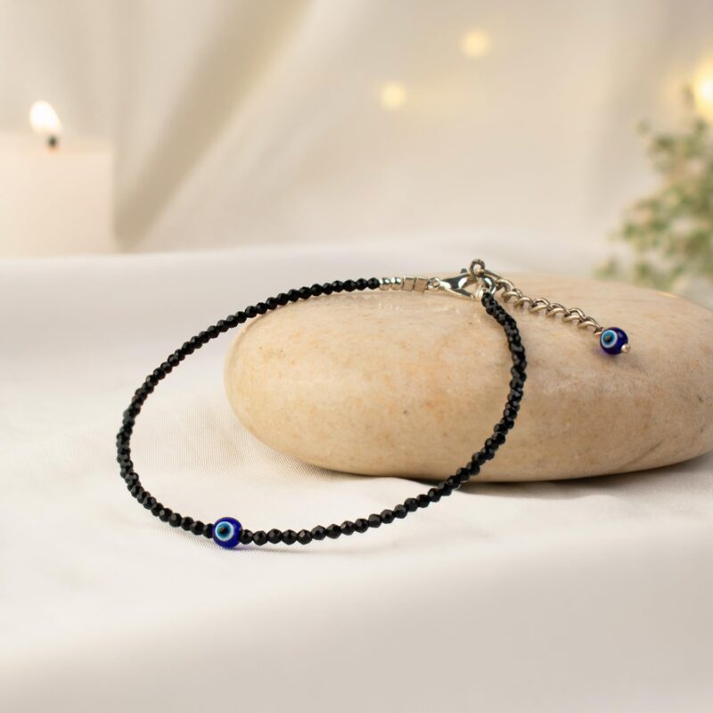 Astrotalk Evil Eye Anklet for woman with Black Tourmaline | Stone of Protection, Balance & Positivity | Spiritual Anklet for Women | Best Gift for Woman | Spiritual Jewellery for Women | Valentine Gift for Girlfriend - Image 2