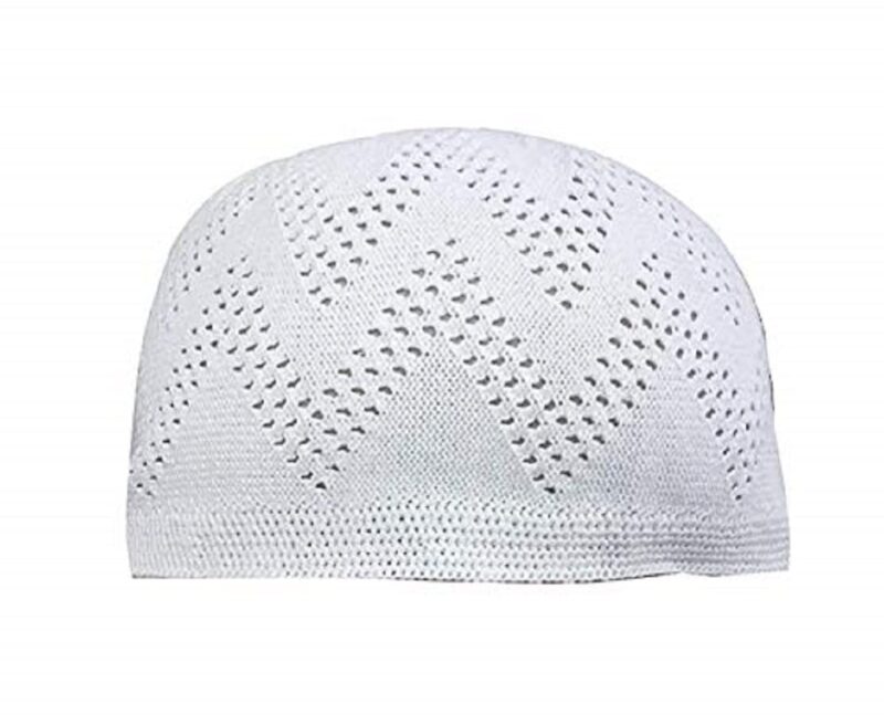FY LANE Sufi Round Shape Muslim Islamic namaz Prayer Cap/topi for Men's (White) - Image 2
