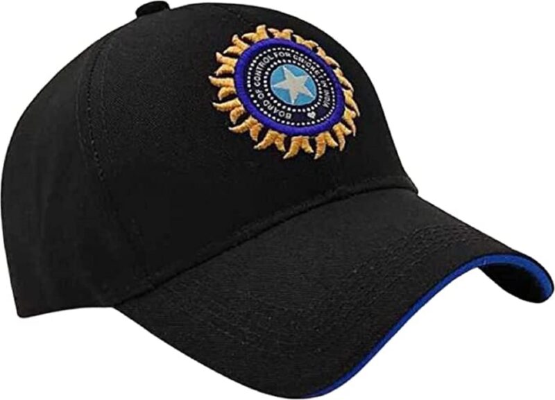 capiteum Solid Baseball Casual Sports Adjustable Cotton Indian Cricket Caps for Men/Women (Black)