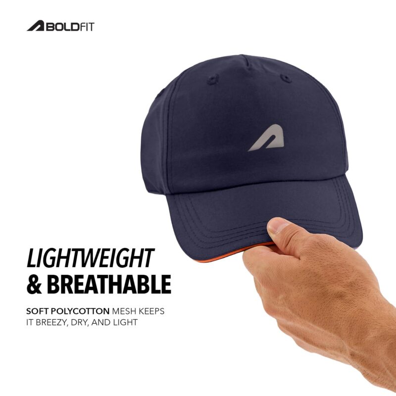 Boldfit Polyester Blend Head Caps for Men Unisex Mens Caps with Adjustable Strap in Summer for Men & Women for All Sports Cap - Blue - Image 3