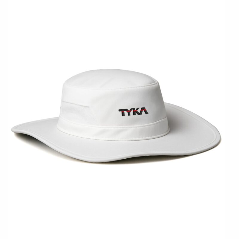 TYKA Cricket Umpire Panama Hat | Wide Brim Sun Protection Hat with Sweat-Absorbent Towel Lining | Lightweight & Breathable Headwear for Cricket Matches (in, Alpha, L, Off White)