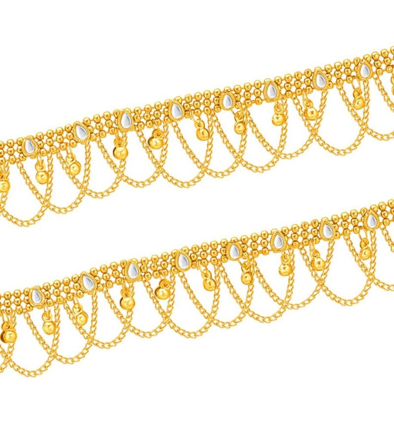Sukkhi Intricately Gold Plated Anklet For Women (A103220) - Image 3