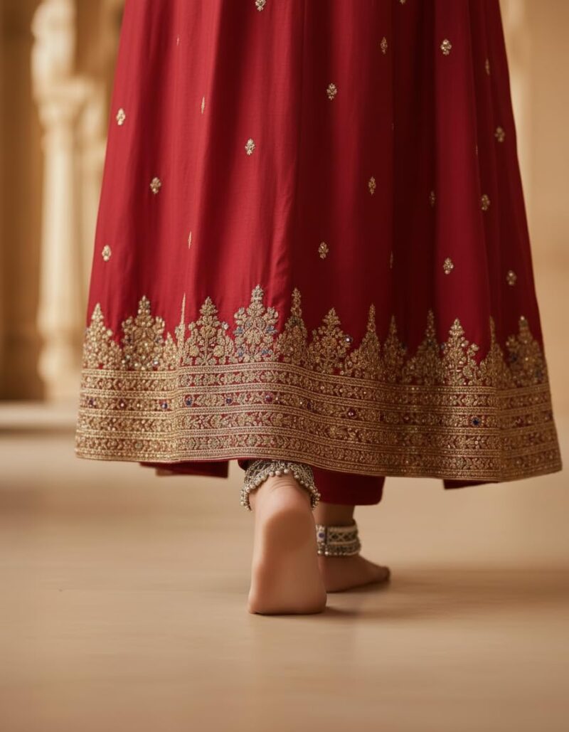 Heavy Fancy Anklets Payal - Silver Gola Design with Jhaalar & Ghungroo, Meena Work, Oxidized Look for Women & Girls, Ideal for Traditional Indian Attire - Image 3