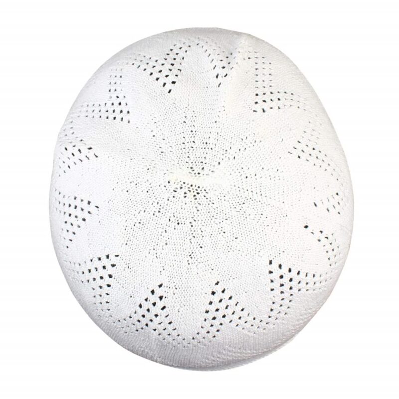FY LANE Sufi Round Shape Muslim Islamic namaz Prayer Cap/topi for Men's (White) - Image 4