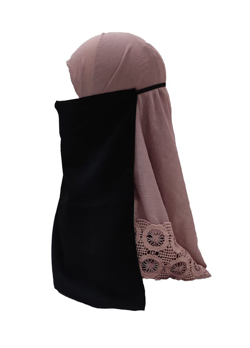 Niqab - BL (Nose Piece) - One Layer Half Niqab with Elastic Support - Image 2