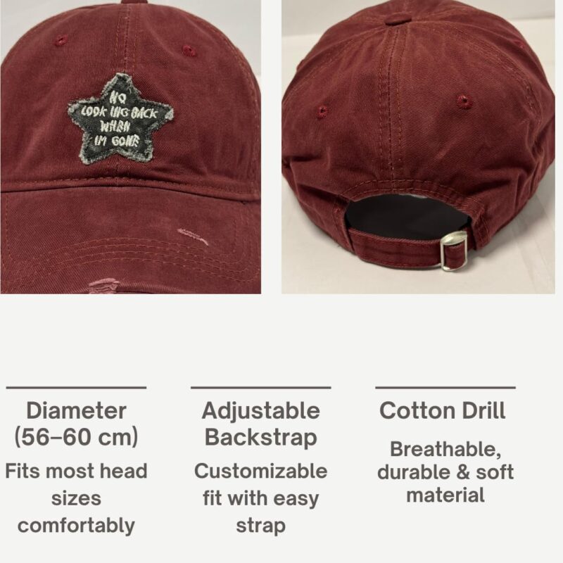 DRUNKEN Cap for Men Women Topi Unisex Head Branded Caps Adjustable Strap Summer Sports Cricket Gym Dance Denim Free Size Woolen Fashion Baseball Hip Hop Helmet Winter Snapback (Maroon) - Image 3
