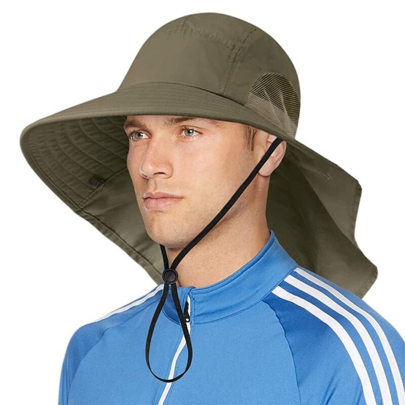 Gustave® Wide Brim Summer Caps for Men&Women Hat for Men with Neck Flap, UPF50+ Hiking Safari Fishing Hat for Men Women, Sun Protection Beach Hats, Sun Hats for Women Summer Hat, Sun Hats
