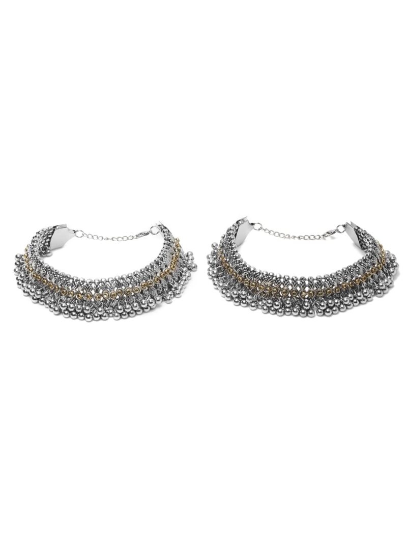 YouBella Jewellery German Silver Plated Stylish Handmade Pure Original Fancy Gifts Anklets for Girls and Women (Style 4) - Image 7