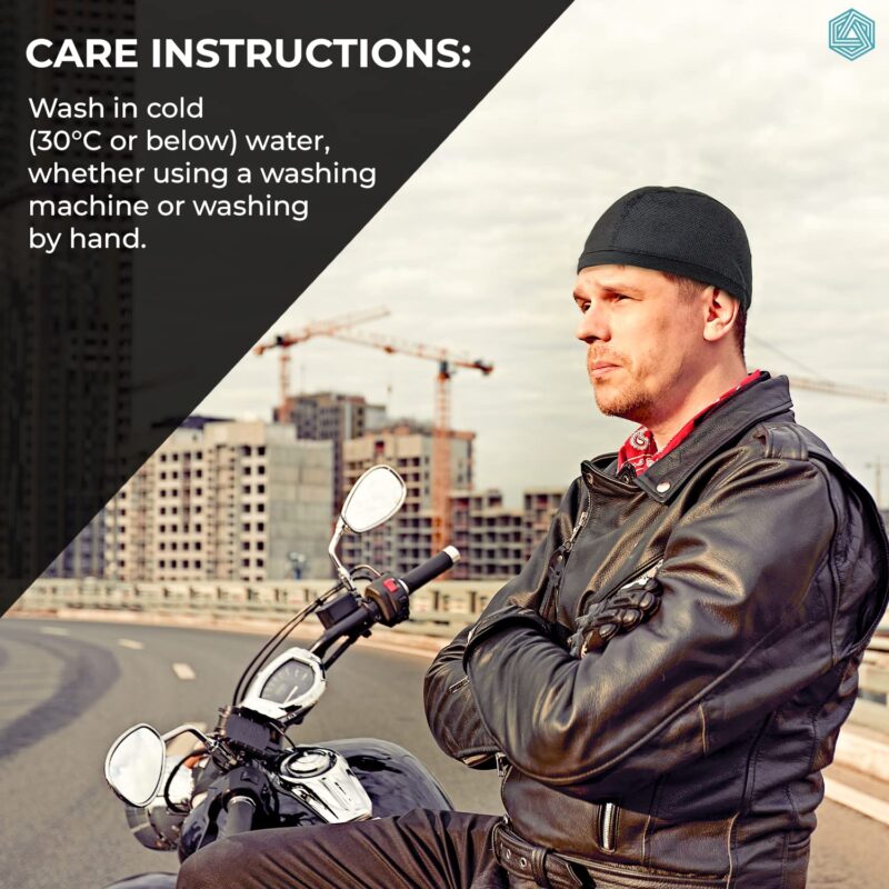 Boldfit Helmet Skull Cap for Men Bike Cotton Head for Man Motorcycle Hair Cover for Bikers Sweat Cooling Toppa for Cycling Gear Accessories for Summer and All Season Boys, Girls & Women - Black - Image 6