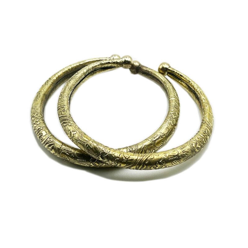 THE STYLE COURTYARD Oxidized Toe/Anklet/Leg Kada – Traditional Rajasthani Jewelry, Kada Payal (Style C)