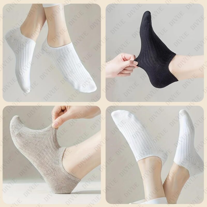 DIVUE Ankle Length Low cut Socks for Men & Women | 6 Pair Multi Color Combo Pack | Soft Cotton Stretch Fabric | Breathable, Sweat Absorbent & Durable | ankle Casual Sports Socks - Image 9