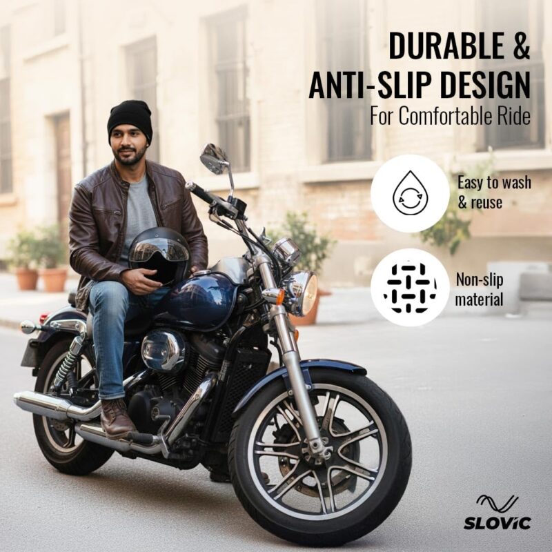Slovic Helmet Skull Cap for Men [Pack of 2] | Hair Cover Beanie Cap for Men | Lightweight & Washable Helmet Cap for Bike | Cycle & Bike Accessories all | Ideal for Biking, Cycling & Sports | Free Size - Image 6