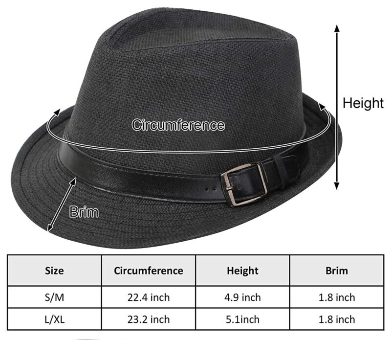 Accery Fashionable Fedora Round Straw Hat for Men (White)