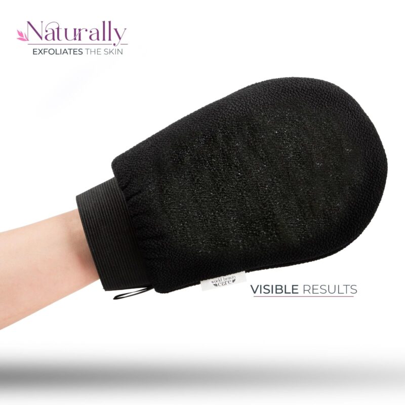 WBC WORLDBEAUTYCARE WBC Body Exfoliating Glove - Pure Viscose Fibre, Double-Layered Exfoliating Body Glove for Dead Skin, Tan Removal for Face and Body by WORLDBEAUTYCARE (Black) - Image 6