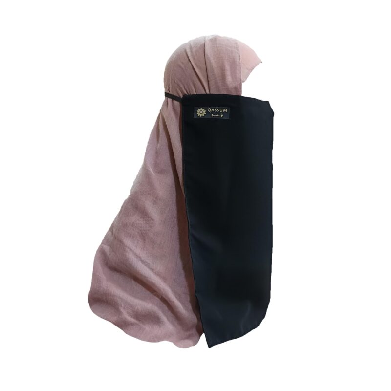 QASSUM® Muslim Niqab - BL (Nose Piece) - One Layer Half Niqab with Elastic Support - Image 4
