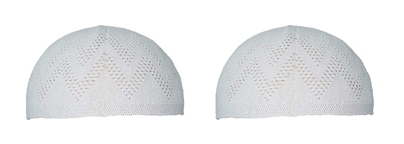 FY LANE Sufi Round Shape Muslim Islamic namaz Prayer Cap/topi for Men's (White)