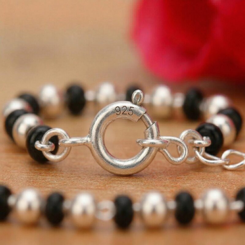 Njels 925 Silver Nazariya for Baby Boy and Baby Girls | New Born to 3 years Age | 5.5 Inch Plus 1.0 Inch Extension Chain | 925 BIS Hallmarked Silver Bangles for Baby Girl - Image 3