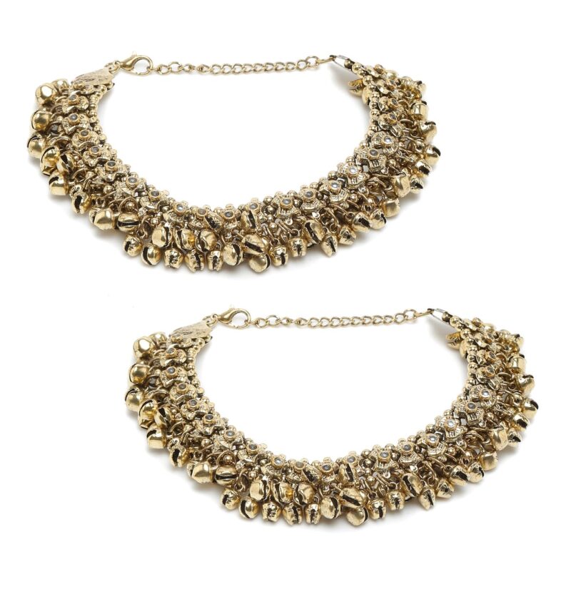 YouBella Jewellery German Silver Plated Stylish Handmade Pure Original Fancy Gifts Payal Anklets for Girls and Women (Style 4)