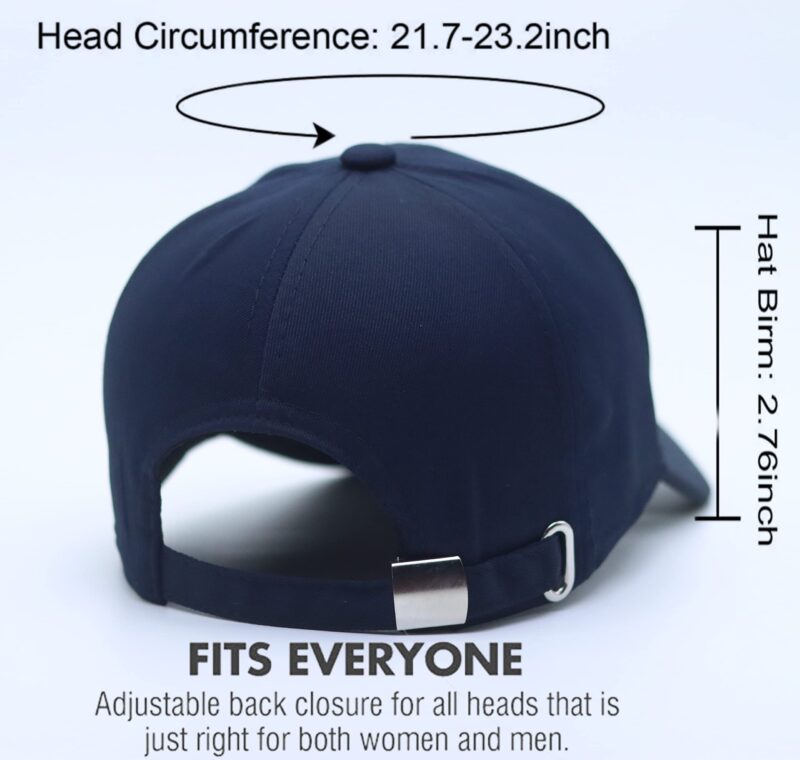 Unisex Baseball Caps, Comfortable, Stylish Design, Branded with Adjustable Buckle, Summer & Sports Caps for Men & Women (Navy Blue S) - Image 6