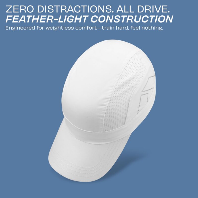 Nivia Aero Unisex Sports Cap, Lightweight Brick Dobby Weave Fabric, Built-in Vent Mesh Zones with Adjustable Strap for Outdoor Sports, Running, Training (White) - Image 4