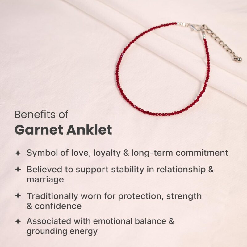 Astrotalk Garnet Anklet | Stone of Courage, Protection & Stability | Garnet Anklet for Women | Best Gift for Woman | Spiritual Jewellery for Women | Valentine Gift for Girlfriend - Image 3