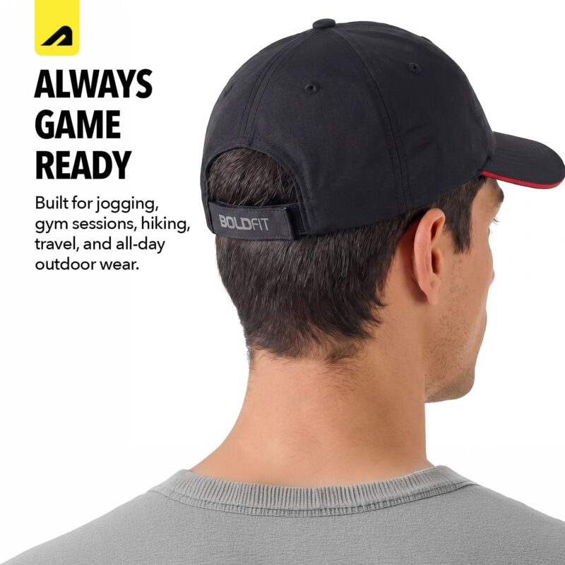 Boldfit Caps for Men Original Caps for Women Lightweight Sports Cap for Sun Protection Breathable Outdoor Hat for Running, Gym, Hiking & Everyday Wear Comfortable Adjustable Cap for All Ages - Image 6