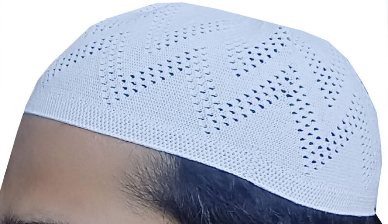 H.N. Traders Cotton Sufi Prayer Cap, Namaz Topi (White, Set of 5) - Image 3
