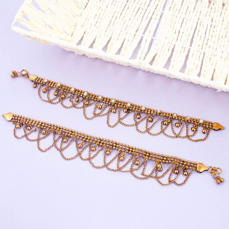 Sukkhi Intricately Gold Plated Anklet For Women (A103220) - Image 2