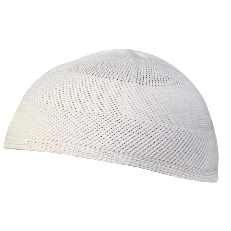 Shahid Cap House Indonesia Muslim NAMAZ Prayer Islamic Cap for Men's in White Color (Large)