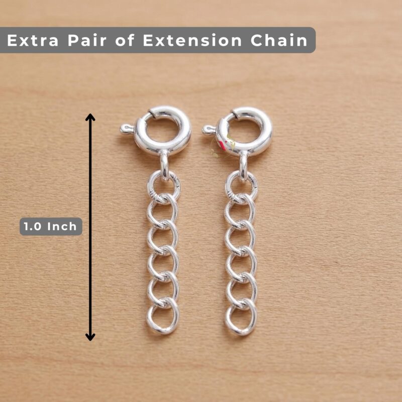 Njels 925 Silver Nazariya for Baby Boy and Baby Girls | New Born to 3 years Age | 5.5 Inch Plus 1.0 Inch Extension Chain | 925 BIS Hallmarked Silver Bangles for Baby Girl - Image 2