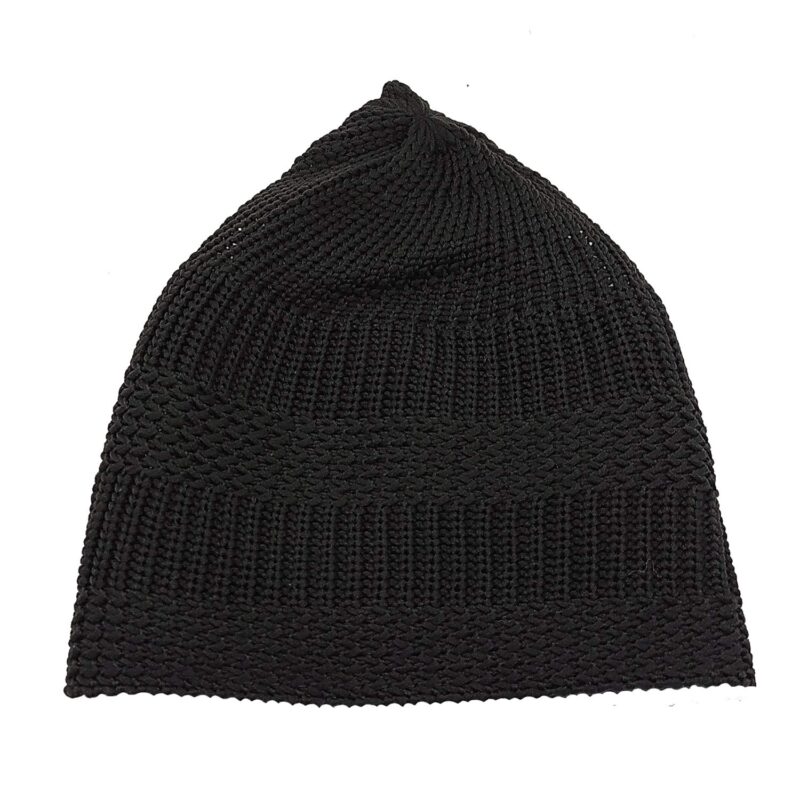 Shahid Cap House Indonesia Muslim namaz Prayer topi (caps) for Mens in Black Color (Large) - Image 4