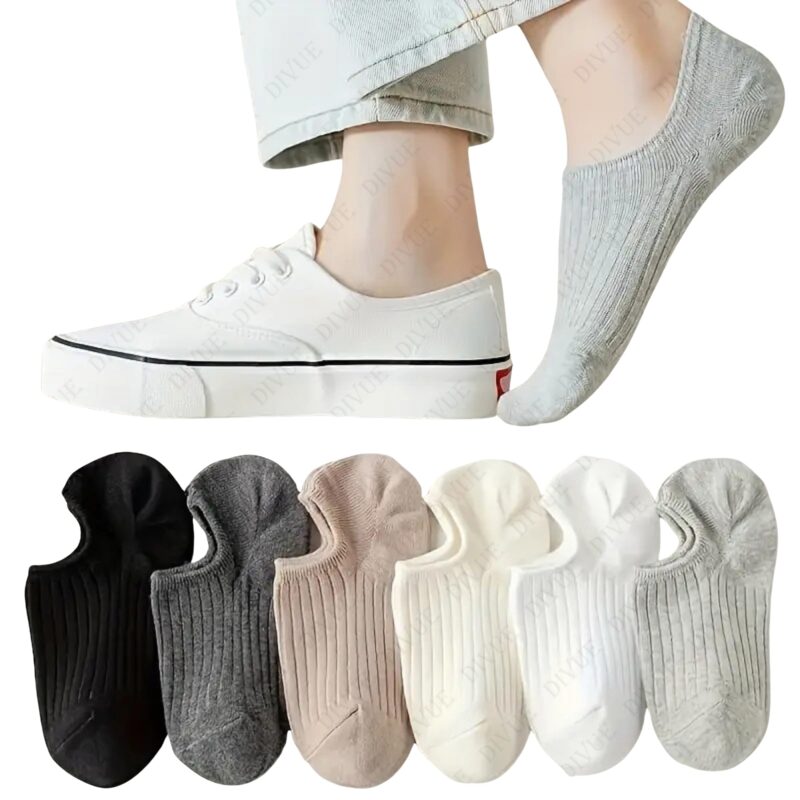 DIVUE Ankle Length Low cut Socks for Men & Women | 6 Pair Multi Color Combo Pack | Soft Cotton Stretch Fabric | Breathable, Sweat Absorbent & Durable | ankle Casual Sports Socks