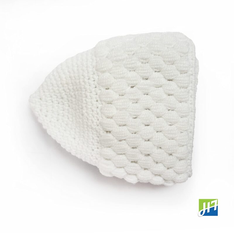 Angoora Style Handwoven Handmade Wool Prayer Cap Namaz Topi for Men Islamic Cap for namaz | Stylish | Pure White - Image 4