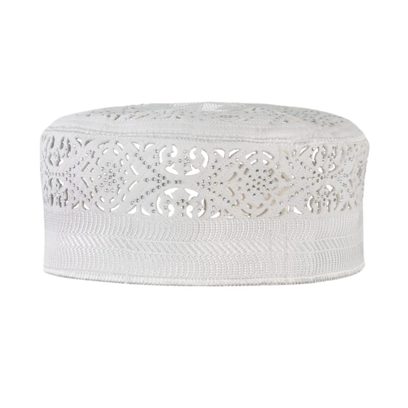 ZOAS Muslim Namaz Cap (Topi) for Men's for Islamic Prayer (Namaz) in Off-White Color with Little Stars with Shiny Look (Large) - Image 7