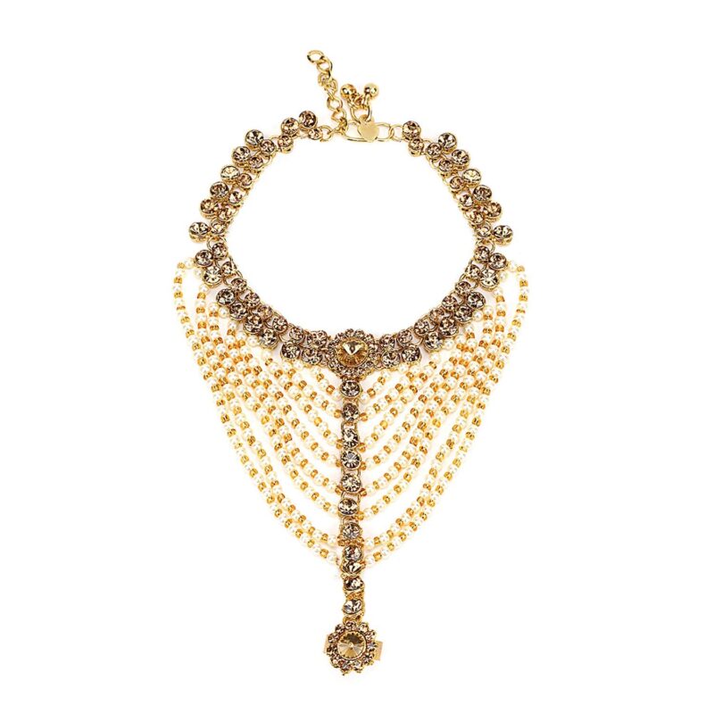 WomenSky Antique Traditional Kundan Pearls Stone gold Plated Payal/Anklet for Women and Girls - Image 4