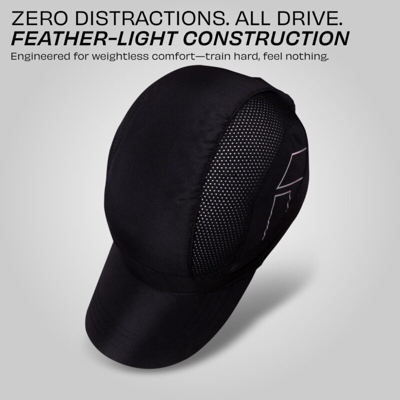 Nivia Aero Unisex Sports Cap, Lightweight Brick Dobby Weave Fabric, Built-in Vent Mesh Zones with Adjustable Strap for Outdoor Sports, Running, Training (Black) - Image 4