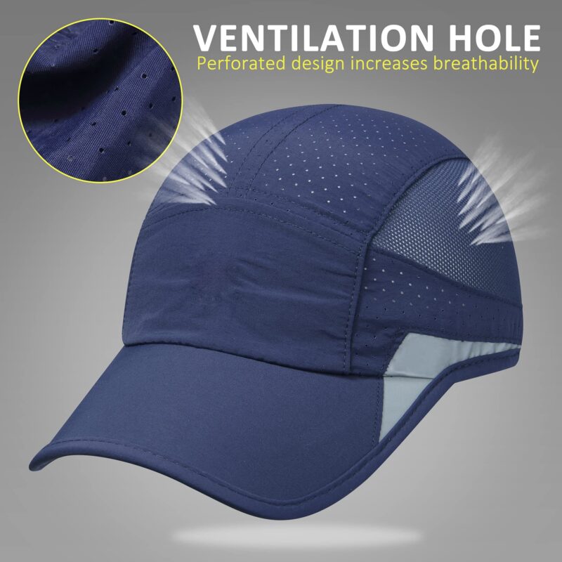 HSR Unstructured Reflective Lightweight Breathable Stylish Sports Soft Hat Cap For Men And Women (Navy Blue, Polyester, Free Size) - Image 2