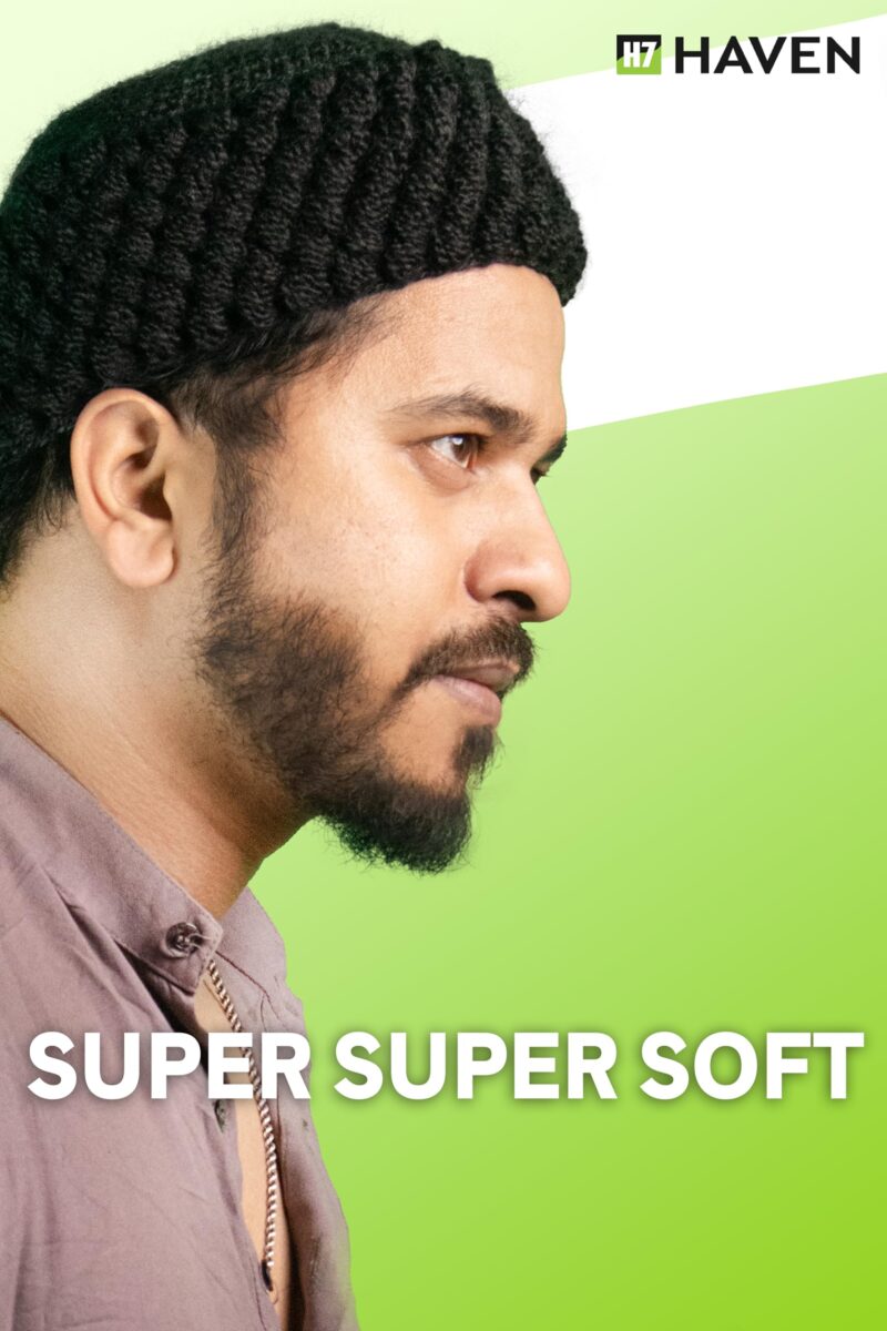 H7 Haven Prayer Caps for Muslims Islamic Namaz Topi for Men Handmade Knitted | Black - Image 5